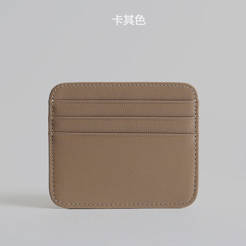 カードバッグレディース超薄型財布本革ミニマルチカードビット羊皮クレジットカードカバー小さなカードバッグシンプルな女性の男