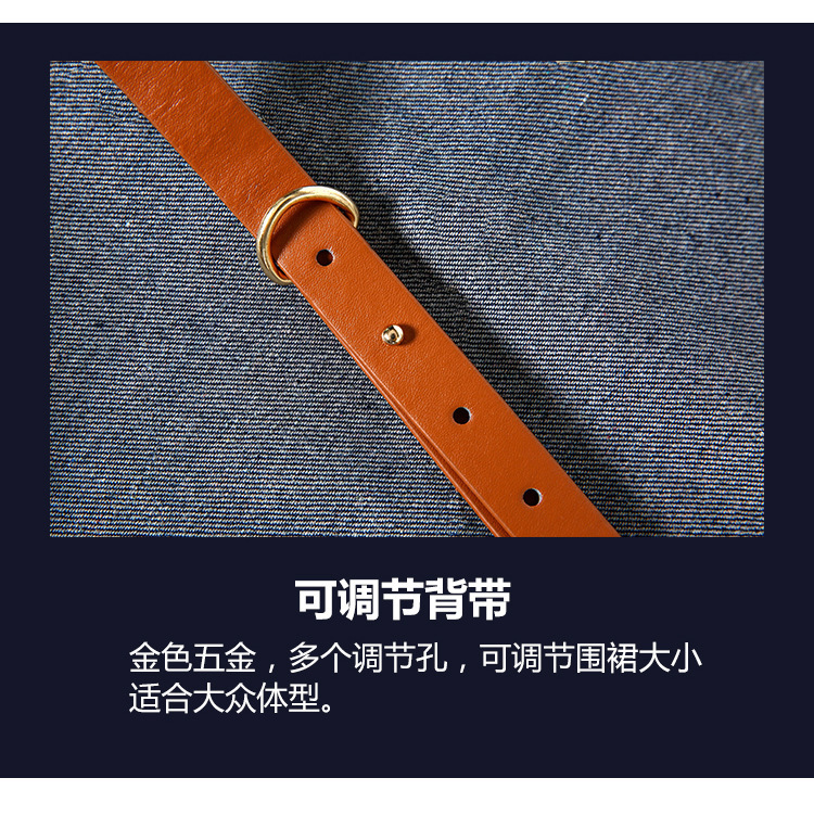 Engrosado lienzo delantal logotipo personalizado peluquería moda Denim Correa pintura ropa de trabajo delantal al por mayor personalizado