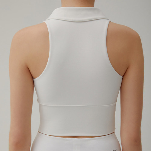 New temperament POLO collar tennis vest breathable sports fitness clothing high elasticity quick drying yoga clothing vest with chest pad