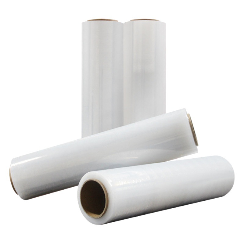 Película estirable de PE de 50 cm de ancho, película estirable transparente, rollo grande, película industrial adhesiva, película estirable para mudanzas al por mayor, película de embalaje