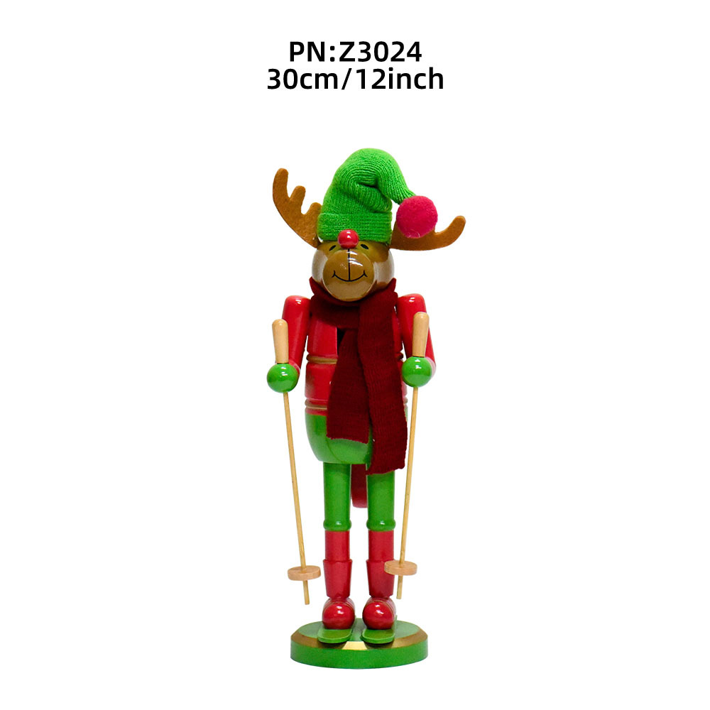 Z3024 sombrero verde bufanda roja navidad ciervo trineo