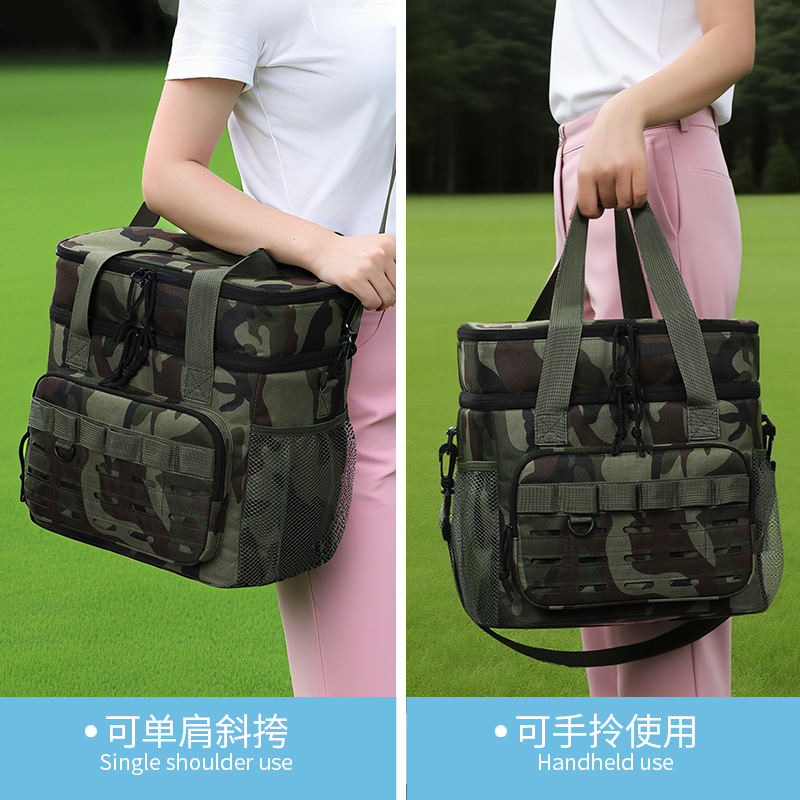 Bolsa de picnic de doble capa camuflada transfronteriza bolsa de aislamiento térmico portátil bolsa de comidas de camping de gran capacidad bolsa de hielo al aire libre bolsa de almuerzo