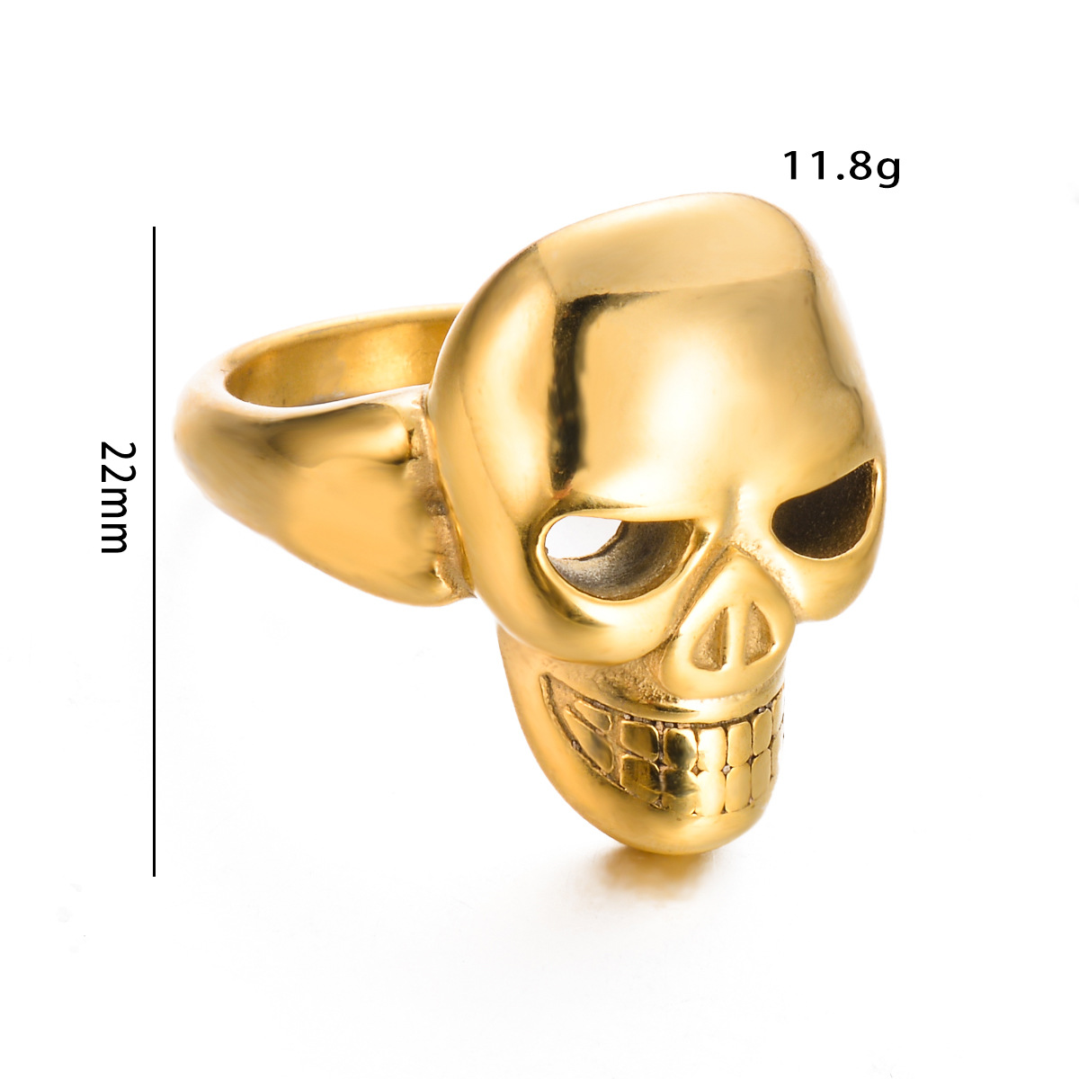 15g Weight Wholesale Jewelry Retro Heart Shape Crown Skull Stainless Steel Plating Rings