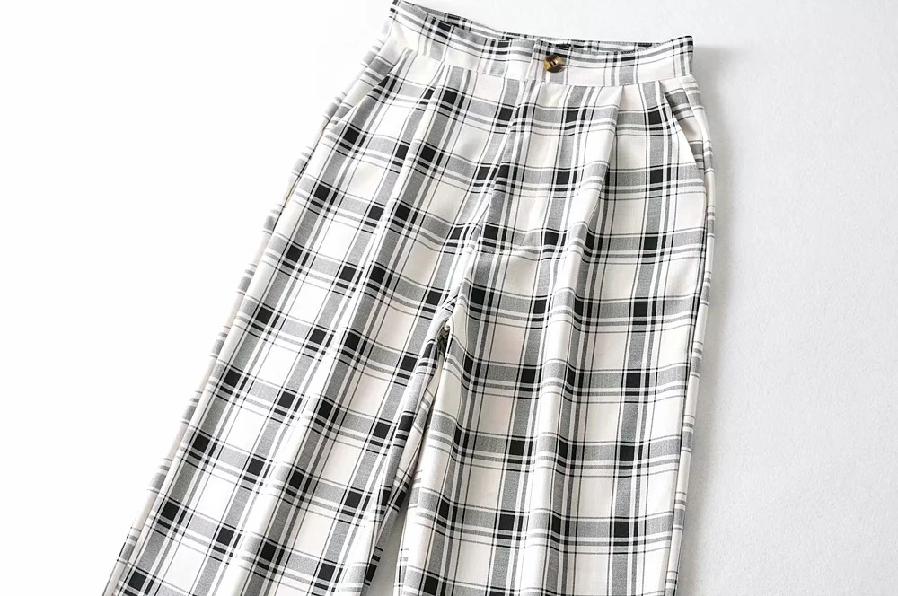 Plaid casual spring new trousers NSHS52021