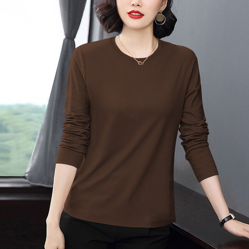 Midlife mother long-sleeve T-shirt women's top spring and autumn women's clothing base shirt middle-aged autumn clothes
