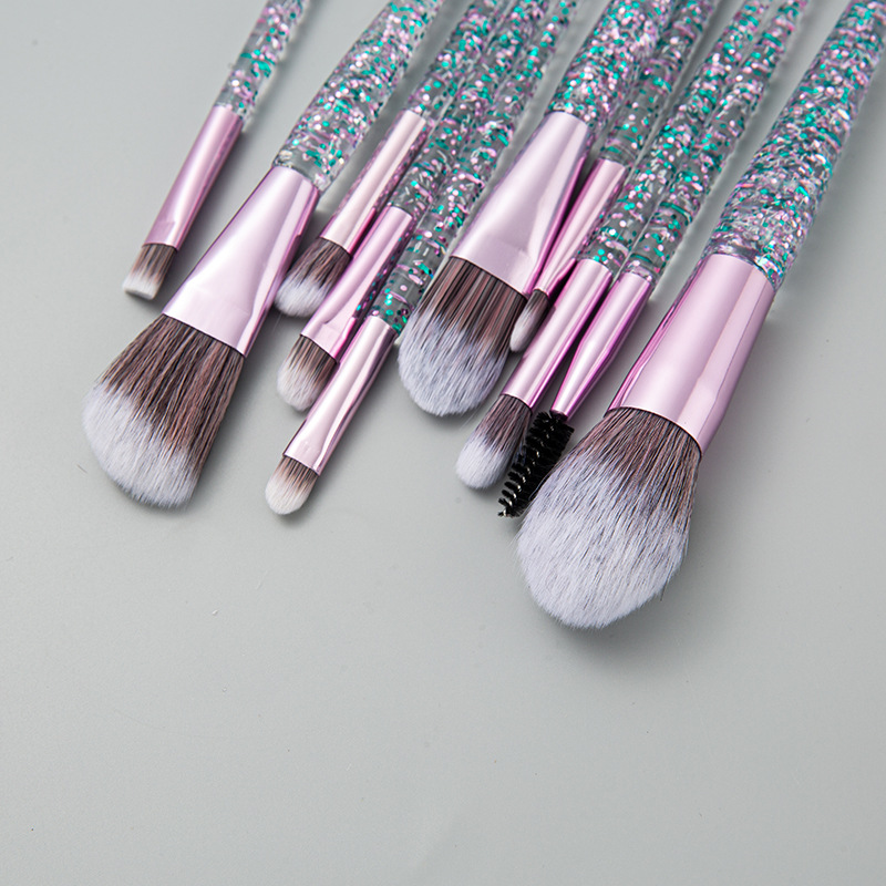 Preisgünstig für Studenten, mit Puder gefüllte Griffe, 10-teiliges Make-up-Pinselset_voghion.com