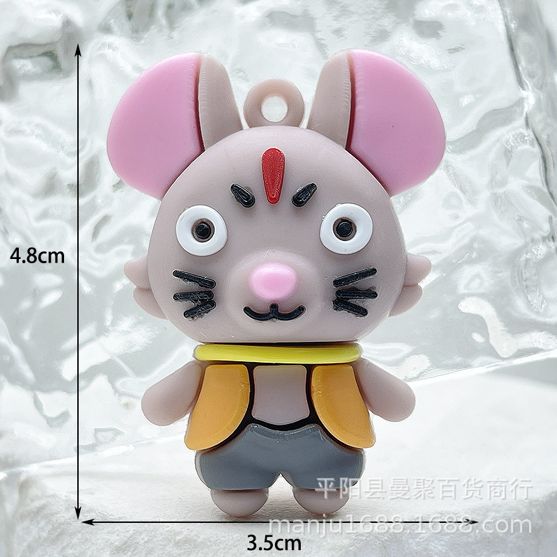 Langlangshan Leprechaun colgante de llavero de dibujos animados Langlangshan Leprechaun muñeca caja ciega muñeca de pegamento suave viaje al oeste muñeca