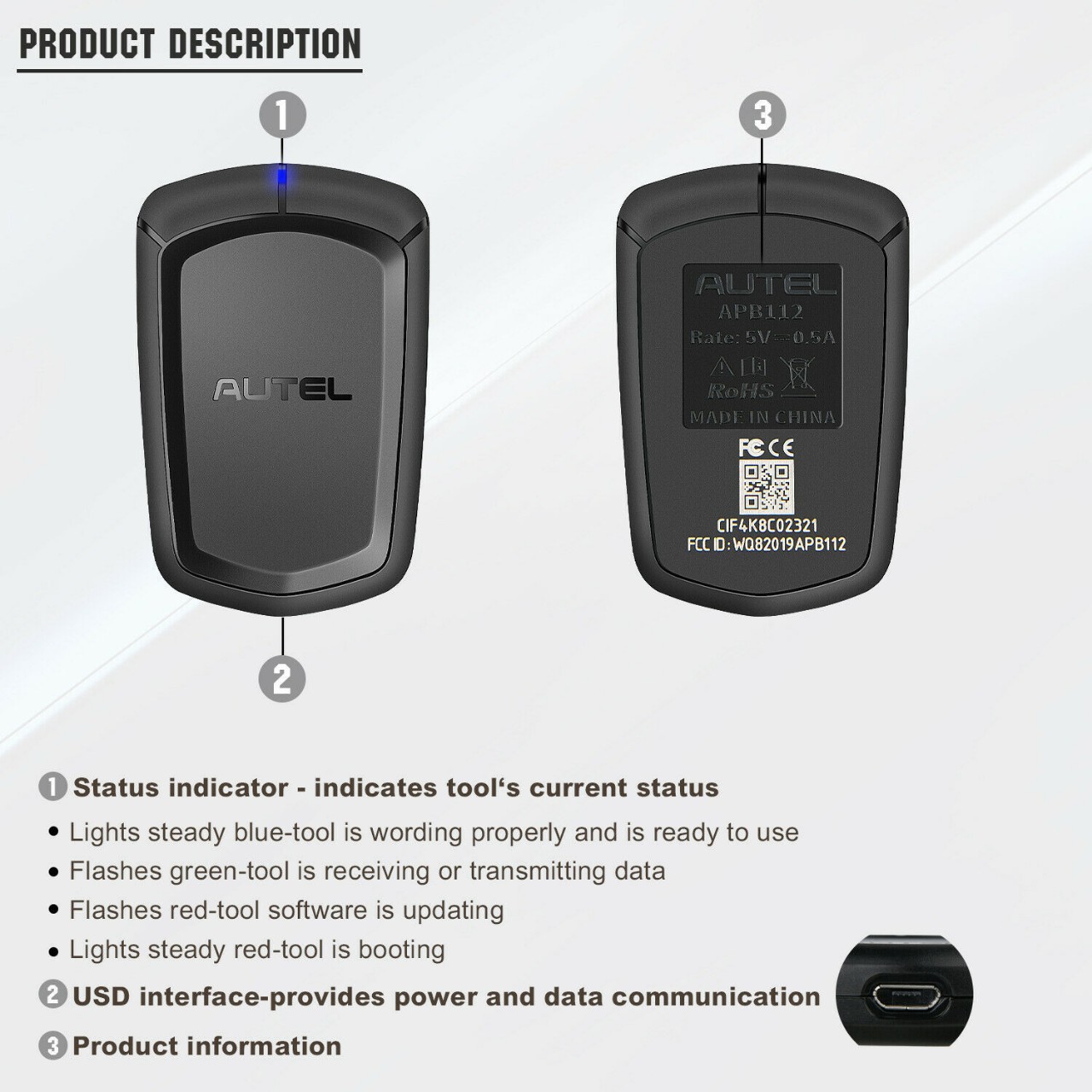 Autel Apb112 Smart Key Simulator Intelligent Diagnostic Tool Key Programming Adapter