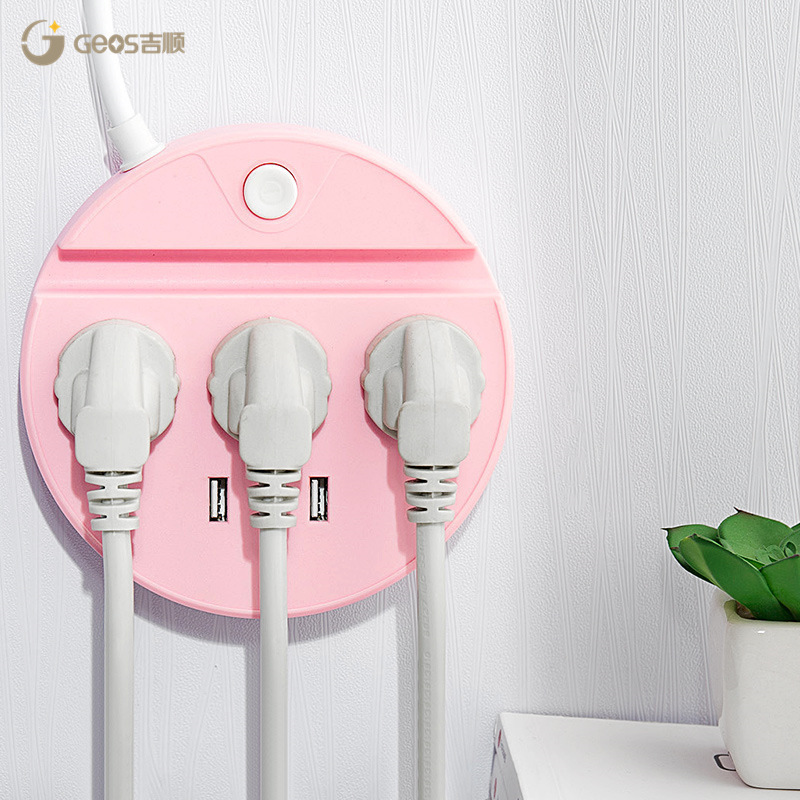 Jishun multifuncional hogar con conector USB enchufe de pared conector de disco poroso conector de conector de toma de corriente inteligente arrastrar