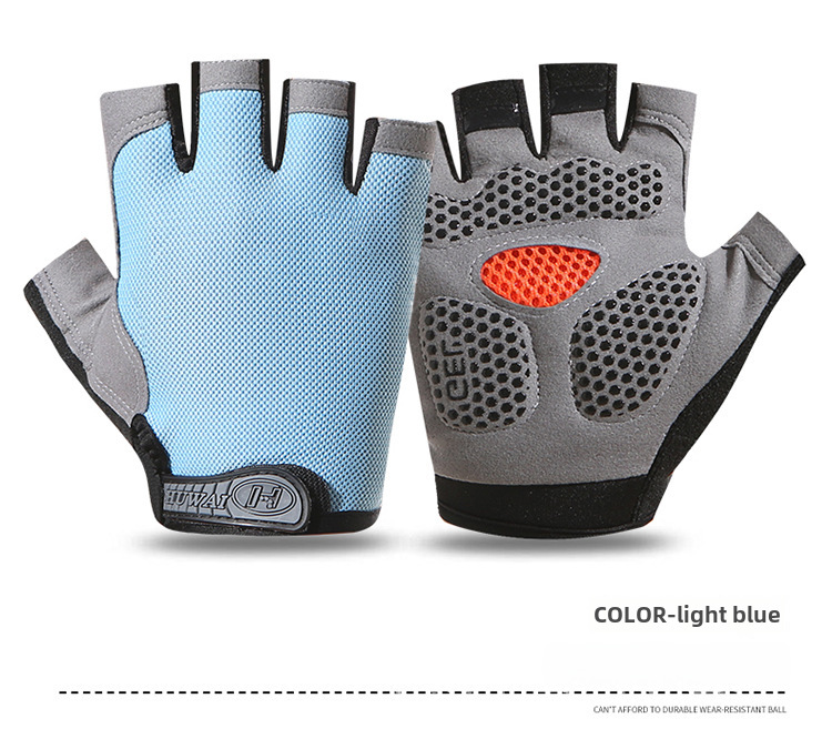 Sports Half Finger Butterfly Net Outdoor Riding Fitness Wear-resistant Breathable Shock-absorbing Non-slip Outdoor Finger Climbing Gloves_maomaolike.com