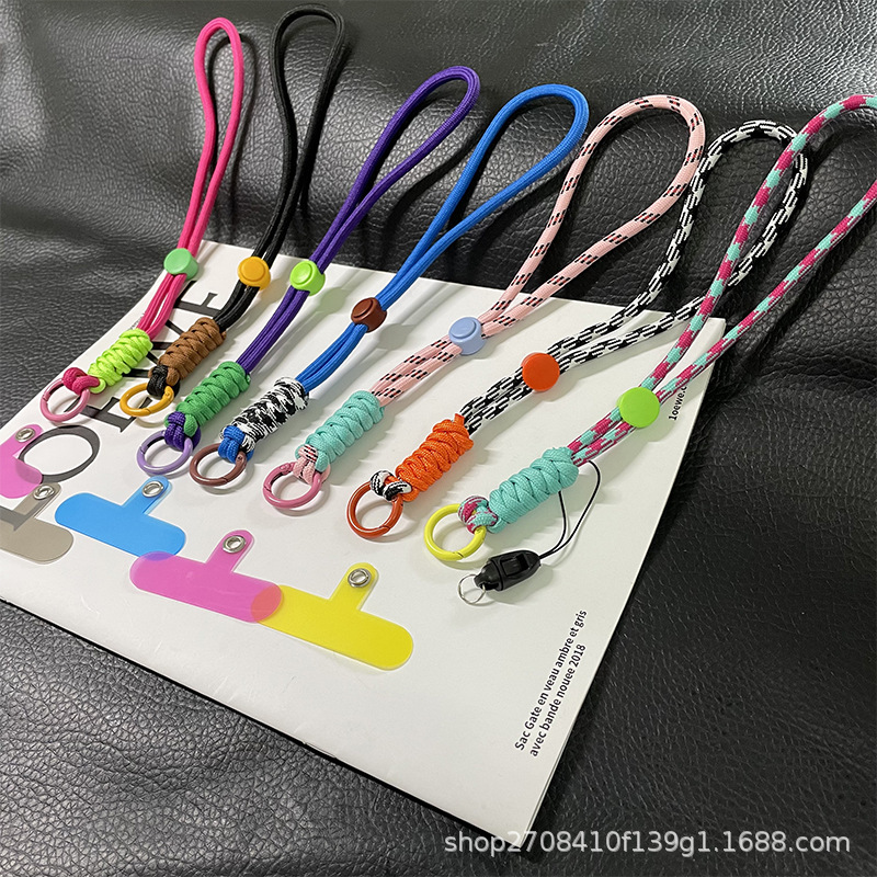 Short Adjustable Phone Lanyard with Keychain Clip, Adhesive Wrist Strap, USB Drive Strap with Adjustable Design