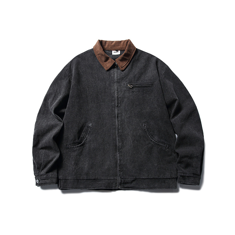 City Fanpin 2023 Autumn New American Retro Old Fashion Brand Design Sense Letter Embroidered Jacket Jacket for Men