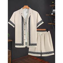 B 32146 Men's digital print beach wear 2 piece set ��ʿ����