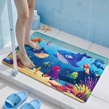 新款跨境卡通儿童浴室防滑吸盘垫洗澡防摔脚垫卫生间淋浴按摩pvc