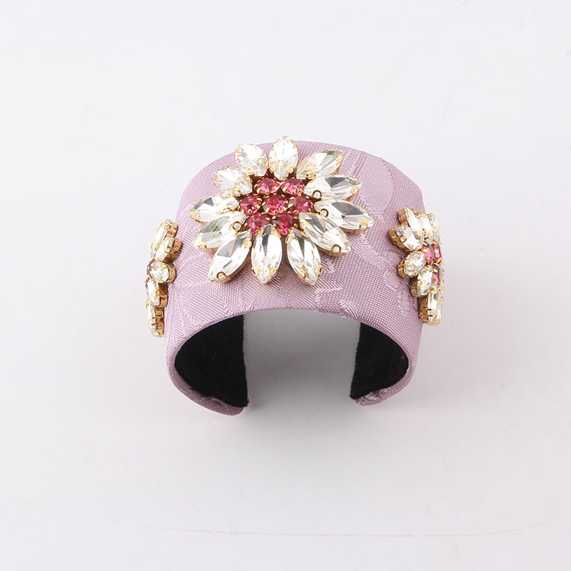 Baroque Style Flower Metal Inlay Artificial Diamond Womenu0027S Bangle 1 Piece