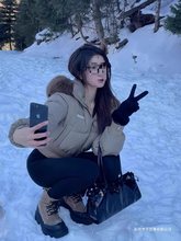 冬季2025年新款毛领连帽面包棉衣收腰显瘦加厚短款羽绒棉服女外套