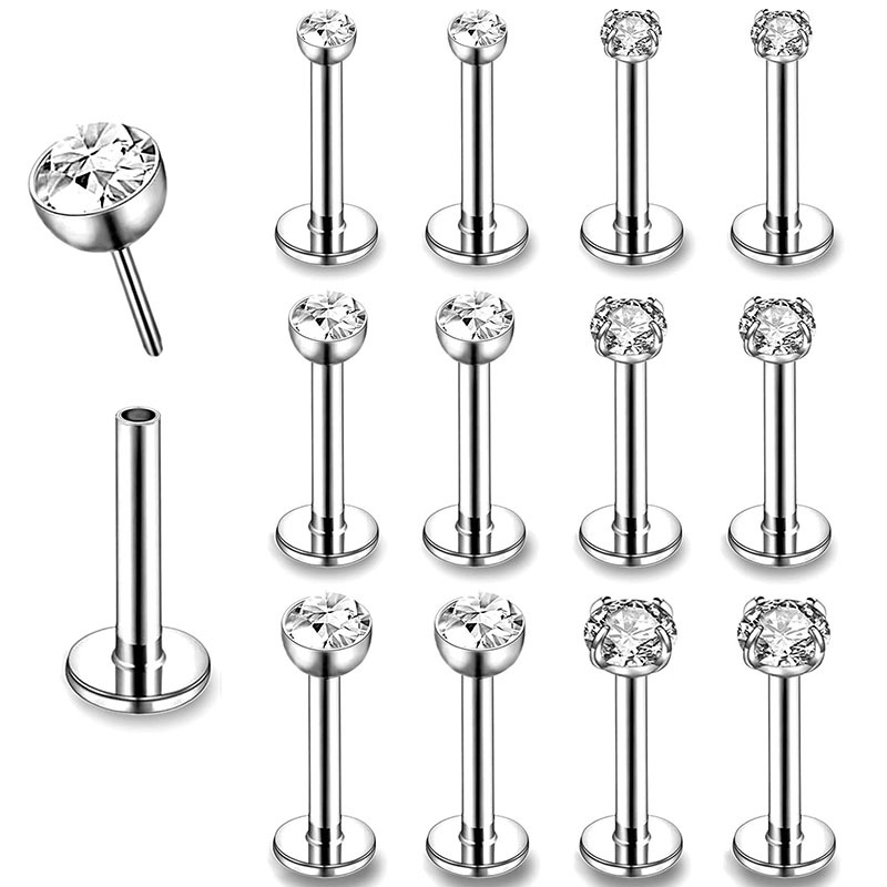 G23 Titanium Plug-In Lip Nail Ear Nail F136 Titanium Alloy Plug-In Ear Bone Nail Polished Body Piercing Jewelry detail image 6