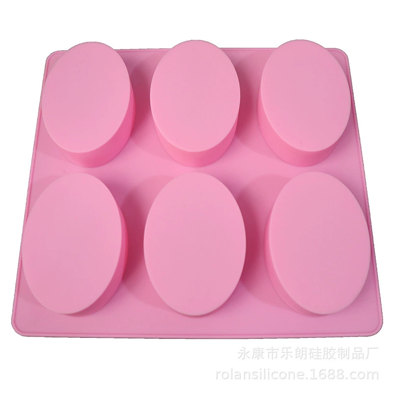 Spot wholesale 6 consecutive oval silicone handmade soap (no pattern) silicone cake model oval aromatherapy model