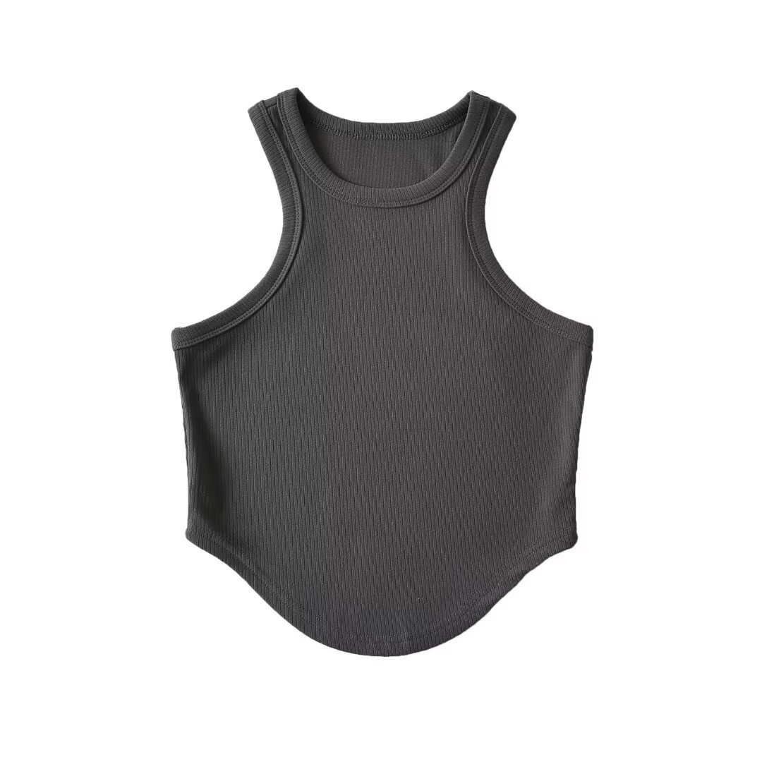 Sexy T-shirt with a round collar sleevless