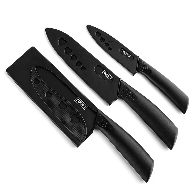 愛仕達キッチンカッターセット黒刀鋭利料理人専用カッター多用ナイフセット家庭用包丁|undefined