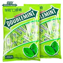 绿箭口香糖薄荷味100片散装整箱办公室零食清新口气独立包装休闲