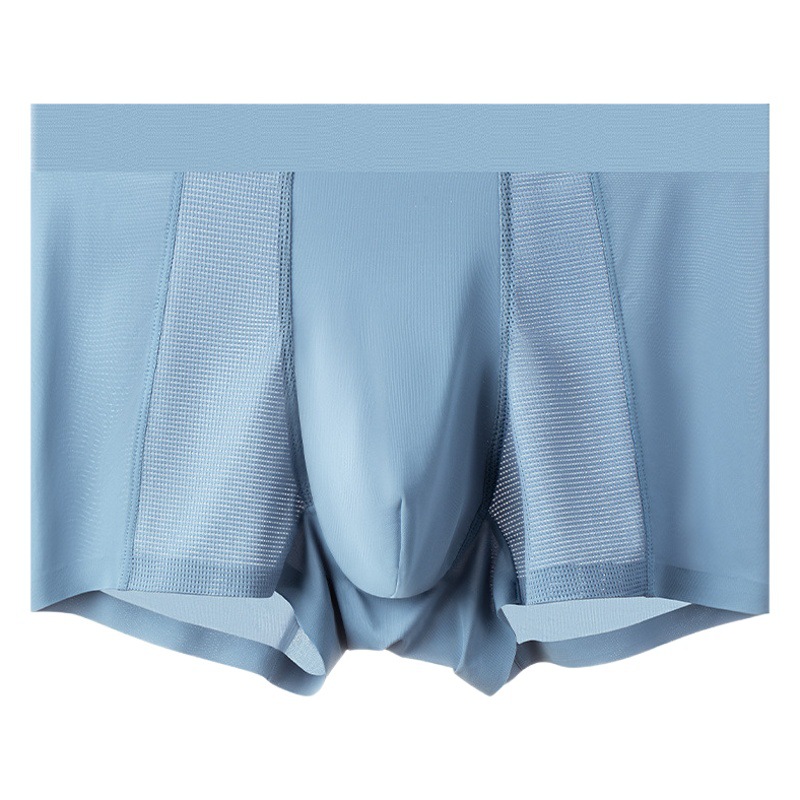 Nueva malla transpirable empalme contraste de Color Mediados de cintura cómodos transpirables pantalones de aire acondicionado ropa interior sin costuras fuente de hombre al por mayor