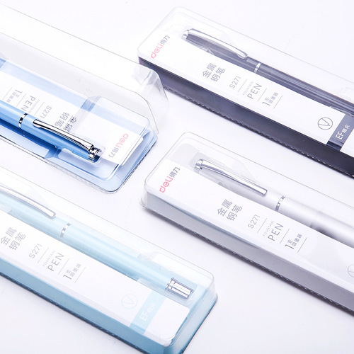 Deli S271 metal fountain pen student office business calligraphy pen positive posture writing pen fine fountain pen writing calligraphy pen
