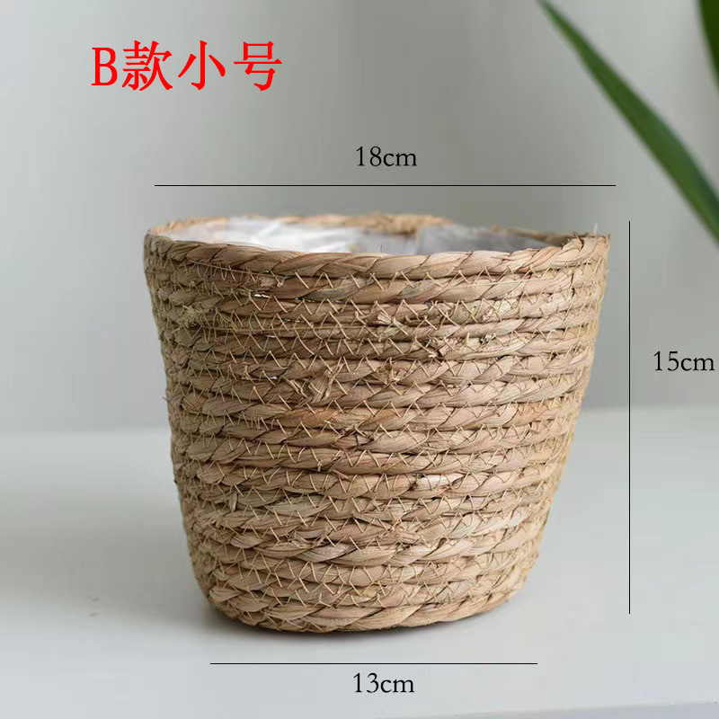 Maceta decorativa de cuerda de paja, tejida, para plantas – Producto transfronterizo para Amazon