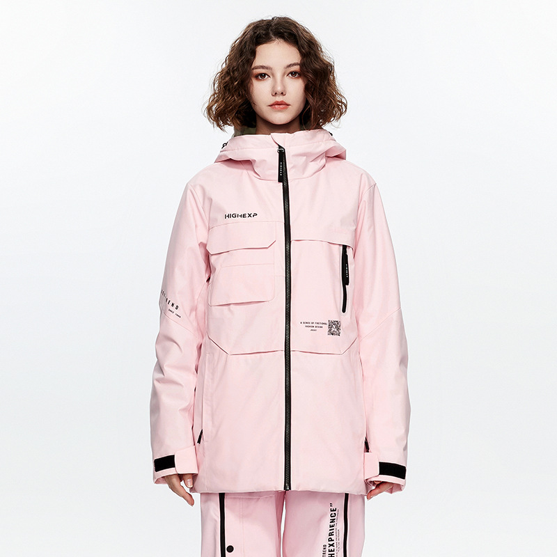 Nueva chaqueta de snowboard de alta gama para mujer, impermeable, cortavientos, cálida, chaqueta de exterior para hombre con doble capa y algodón añadido, transfronteriza.