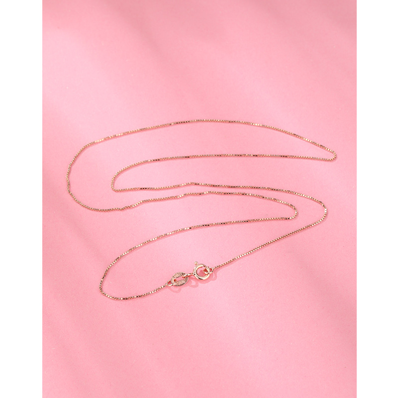 92 collar de plata esterlina mujer sin colgante caja de cadena de agua onda de semillas de melón Baotian octogonal cadena clavícula