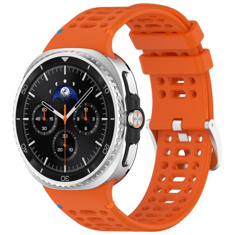 Para Samsung Galaxy Watch8 / Watch8Classic aleación de botón de plata agujero respirado agujero correa de silicona