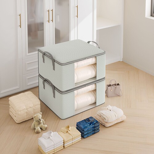 Birdcage Pattern Storage Bag Clothes Organizer Dustproof Box Cotton Comforter Bag Moving Clothes Organizing Bag Storage Moistureproof Storage