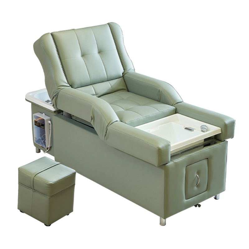 Cama de lavado de cabello elevadora eléctrica con circulación de agua a temperatura constante, cama de tratamiento de cabello masaje, fumigación, baño de pies, terapia de pies, salón de peluquería especial