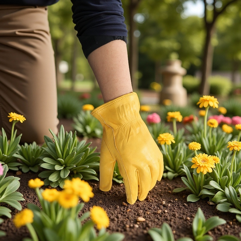 Guantes de protección laboral de piel de vaca de nuevo estilo, manipulación de trabajo, antideslizante, resistente al desgaste, jardinería, recorte, guantes de cuidado de jardín