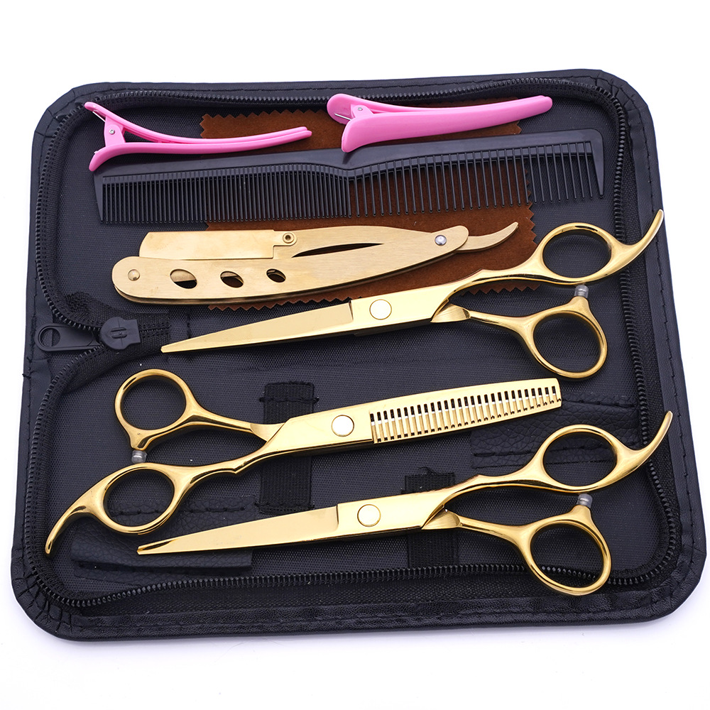 Estilista profesional, tijeras de corte de pelo, corte de pelo, corte de pelo, corte de pelo, corte de dientes fino, juego de corte de belleza con flequillo especial para peluquero