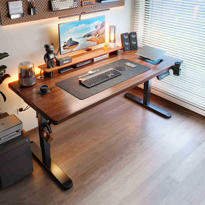 Mesa elevadora eléctrica de madera maciza, escritorio de oficina para el hogar, escritorio para computadora inteligente, mesa de juegos elevable, banco de trabajo de aprendizaje