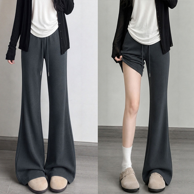 American-Style Flared Pants for Women, Spring and Autumn 2026 New High-Waisted Slimming Sports Pants, Petite Casual Flared Sweatpants American-Style Flared Pants for Women, Spring and Autumn 2026 New High-Waisted Slimming Sports Pants, Petite Casual Flared Sweatpants