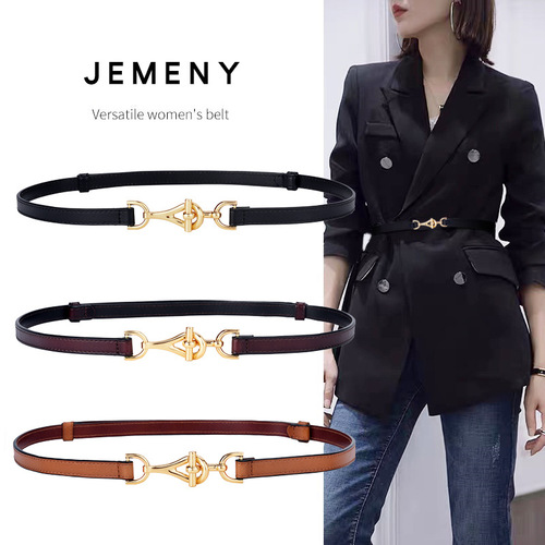 Korean style punch-free buckle belt for women, adjustable thin belt for women, casual women's decorative skirt waist accessories wholesale