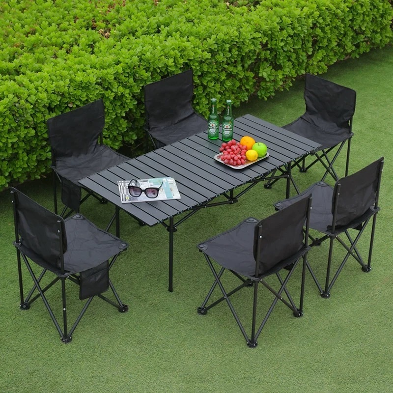 Outdoor Foldableing Table Portable Dining Table Picnic Camping Style Table and Chair Set Egg Roll Table Stall Small Square Table Outdoor Table