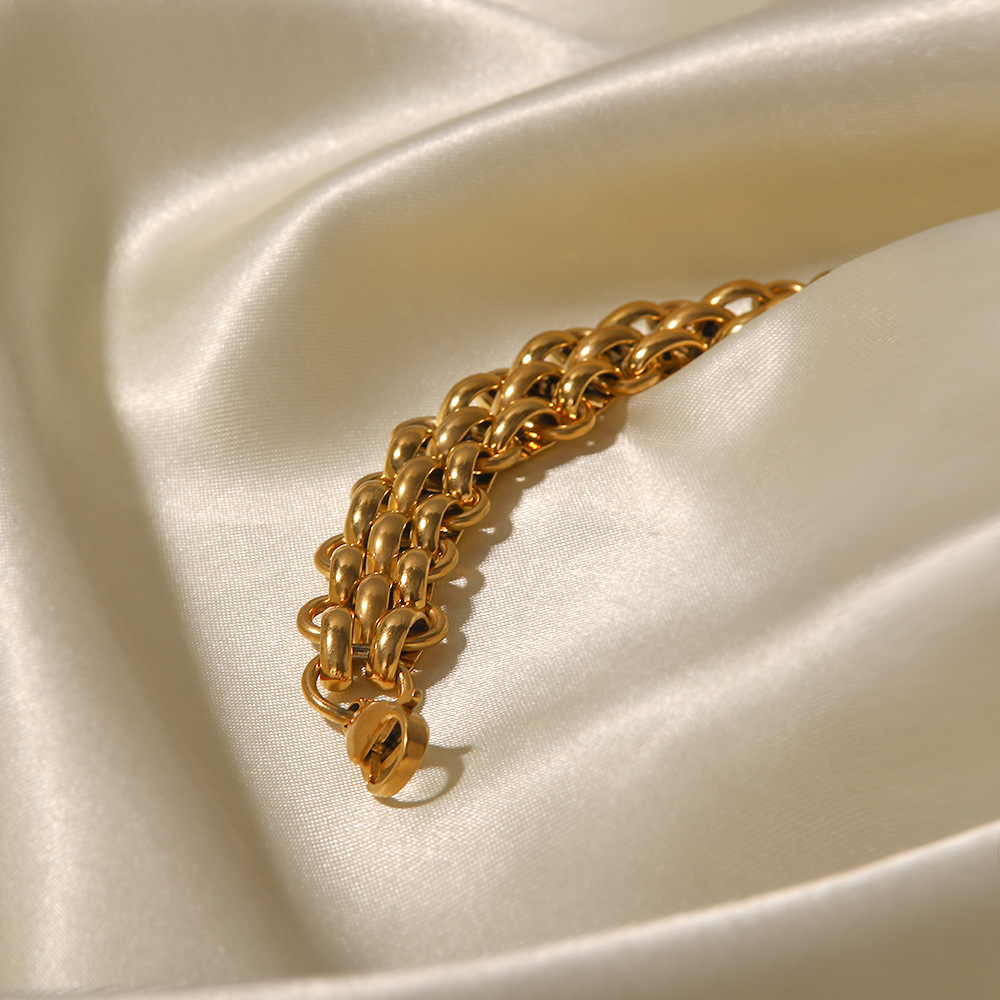 Fashion Geometric Stainless Steel Gold Plated Bracelets