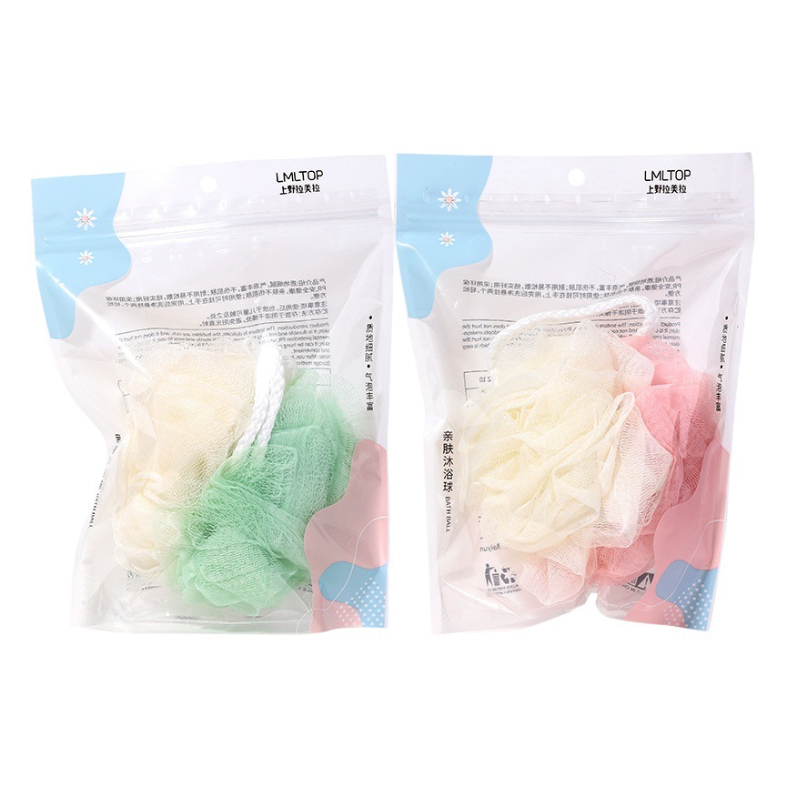 LMLTOP Bola de baño de dos colores colgando espuma suave baño de flores baño frotar Bola de baño de vuelta al por mayor C066