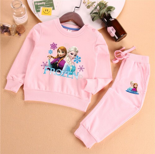 Frozen Elsa Princess children's clothing girls trousers suit girls half-sleeved children's Elsa autumn clothes