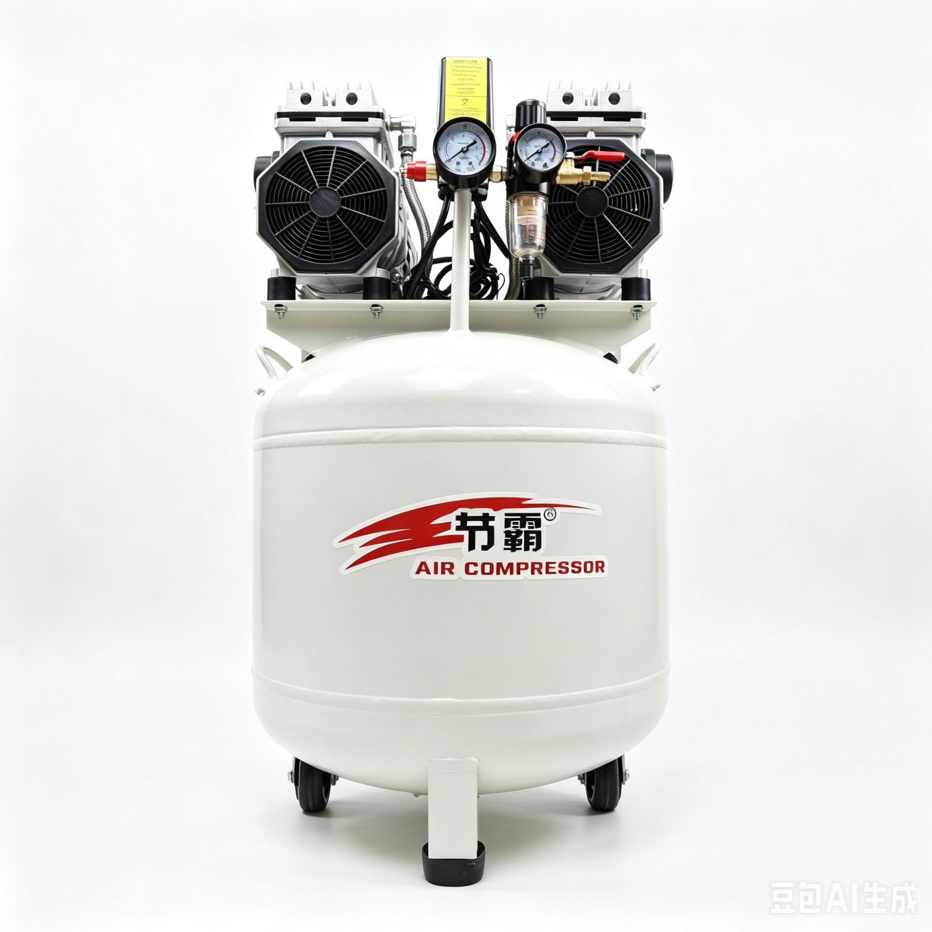 Jieba Vertical 50L Small Oil-Free Air Compressor for Dental Laboratory, Woodworking, Packaging, Mobile Air Compressor
