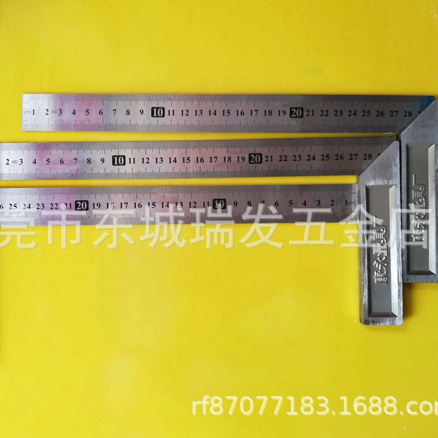 Стальная угловая линейка Kang 90 градусов из нержавеющей стали утолщенная 300 мм деревообрабатывающая отделка L-образная линейка широкое сиденье прямая угловая пластина линейка