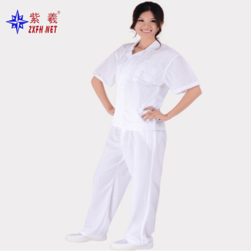 紫羲ZX1245工厂现货工装无尘春秋季透气车间短袖工作服耐磨防护