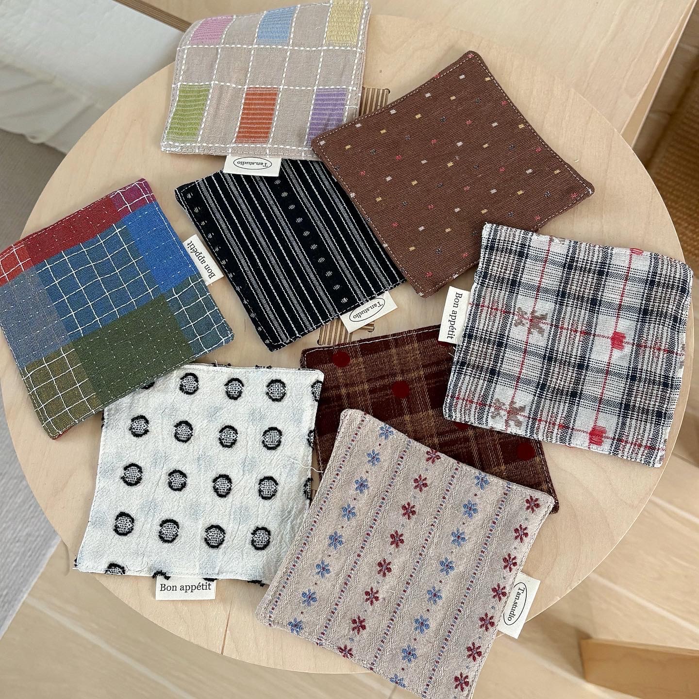 Japanese-Style Warm Retro Coasters, Melard Color Vintage Placemats, Versatile Atmospheric Fabric Small Mats