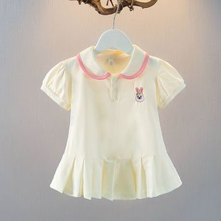 Girls Summer Polo Skirt Cute Casual Baby Girl Top Doll Collar Preppy Style Little Girl Summer Clothes