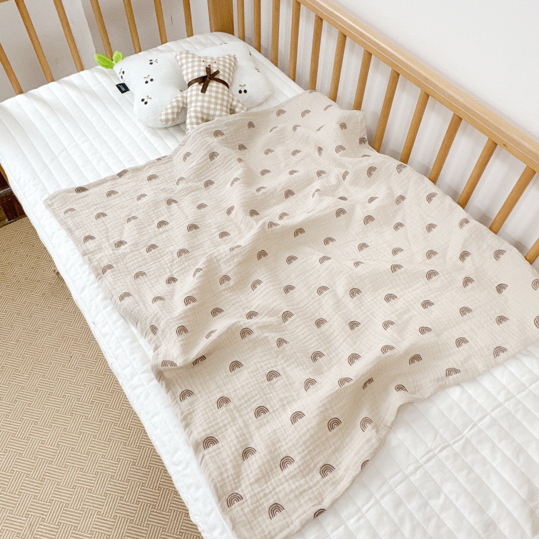 Transfronterizo simple ins bebé Toalla de gasa de cuatro capas Toalla de algodón toalla recién nacido manta de gasa Toalla de baño de tela