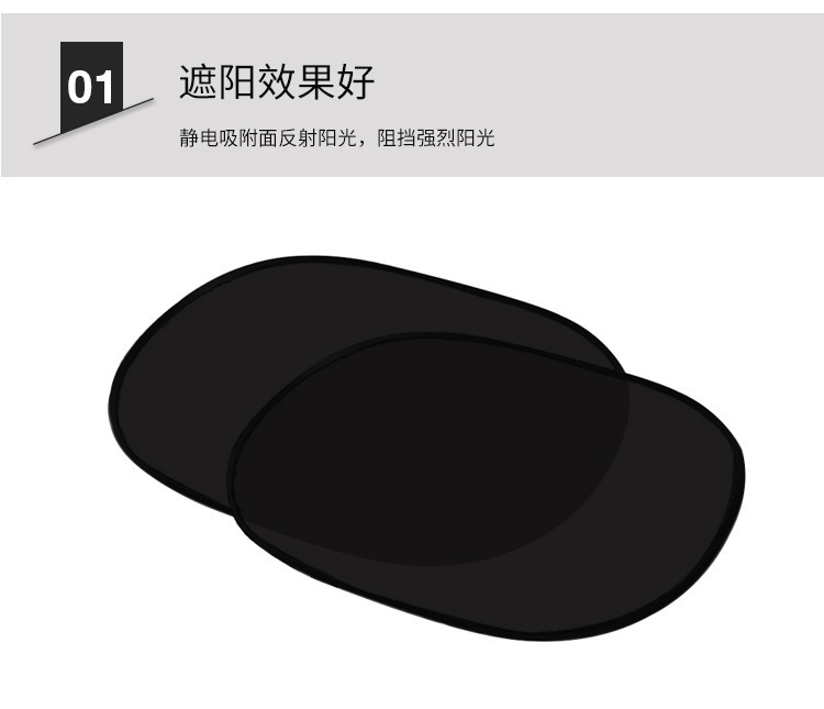 Qìchē Car Sun Shade Side Window Sunshade Mesh Static Cling Heat Insulation (Sun shade) - size-4436cm-static-black-film