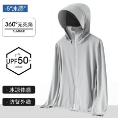 夏季防晒衣男网眼冰感轻薄透气冰丝大码男士钓鱼皮肤衣防晒服外套